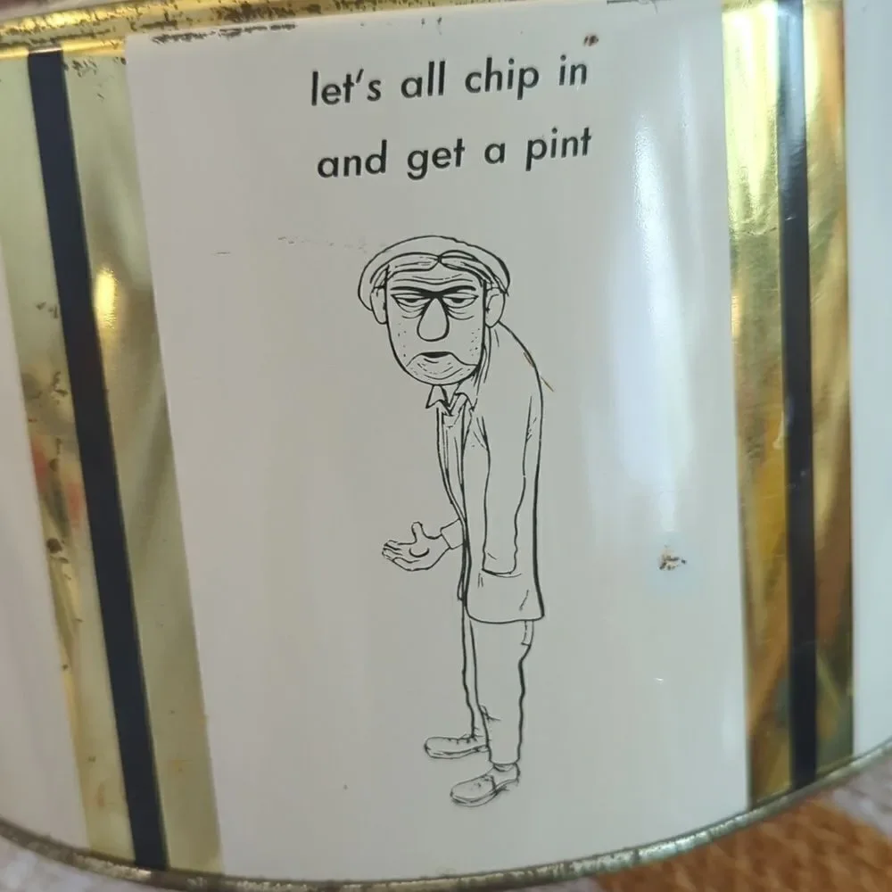 MCM Fabcraft Ice Bucket Funny Cartoon‎ Insulated Metal Cork Barware